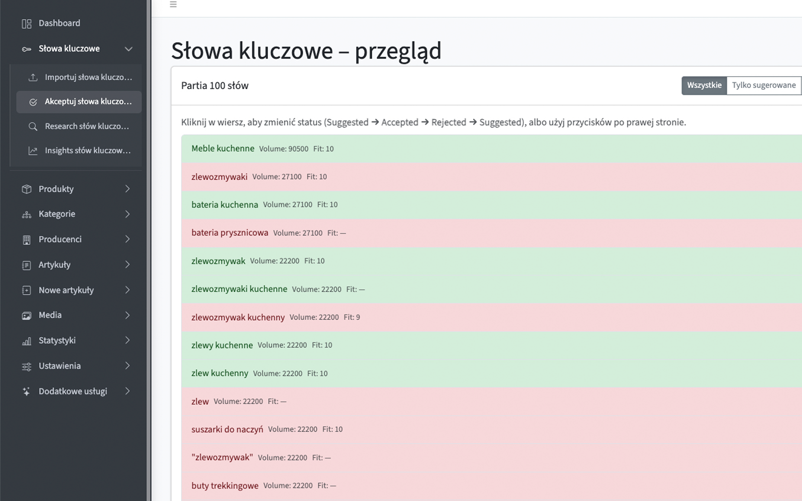 Screen z aplikacji Asystent-SEO