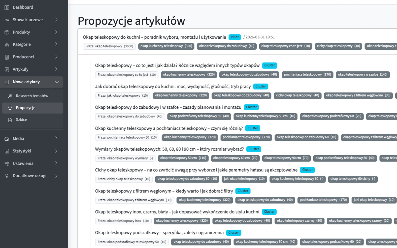 Screen z aplikacji Asystent-SEO